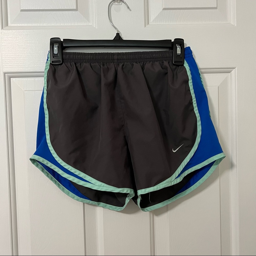 Grey and Blue Nike Running Shorts